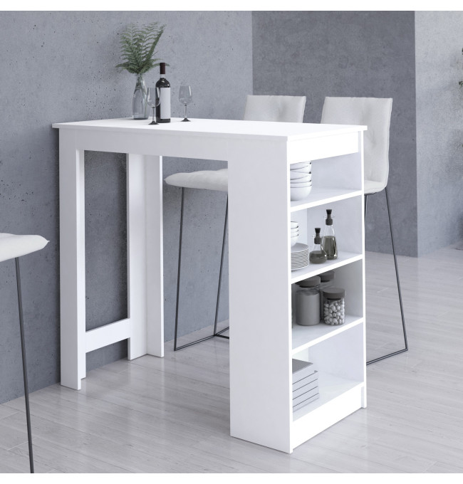 Barový stůl 115cm bílý