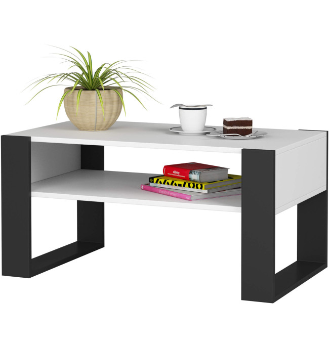 Konferenční stolek DOMI bílý/černý