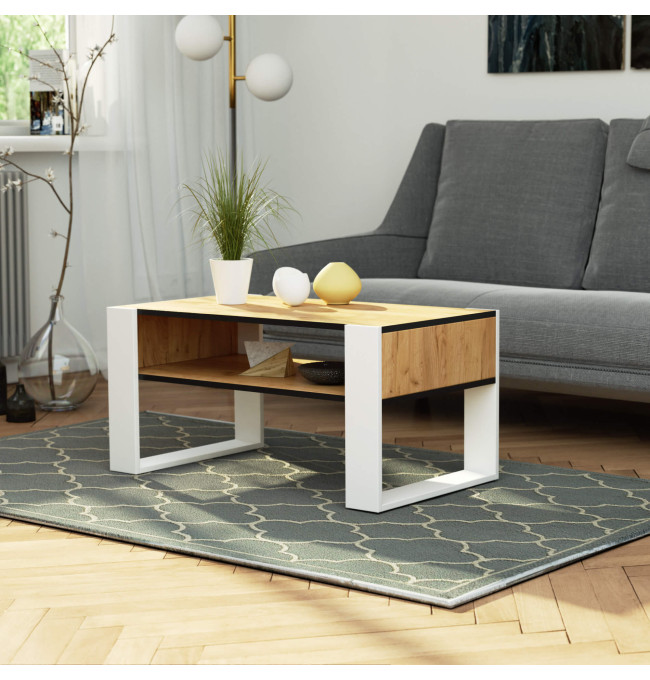 Konferenční stolek DOMI dub craft / bílý