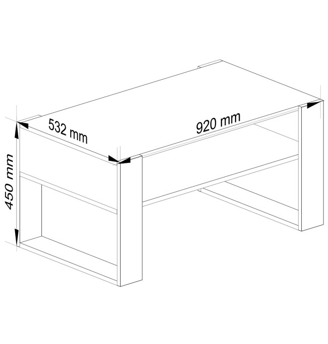 Konferenční stolek DOMI dub craft / černý