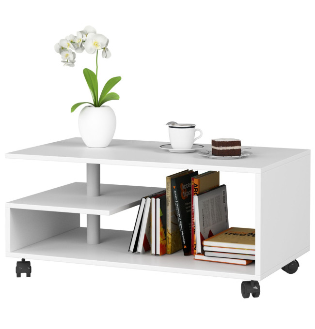 Mobilní konferenční stolek VINI bílý