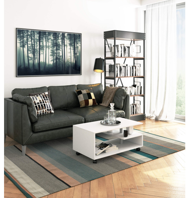 Mobilní konferenční stolek VINI bílý