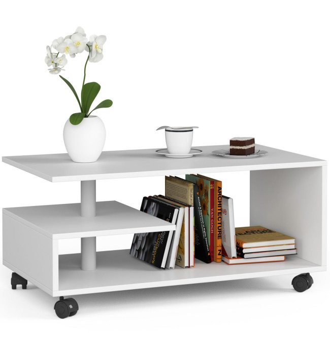 Mobilní konferenční stolek VINI bílý