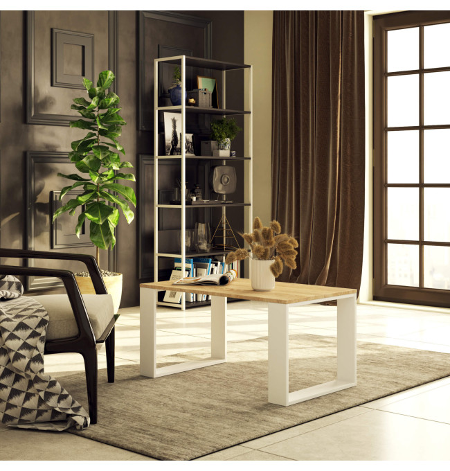 Konferenční stolek NOX dub sonoma / bílý