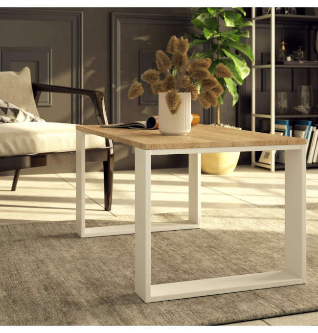 Konferenční stolek NOX dub sonoma / bílý