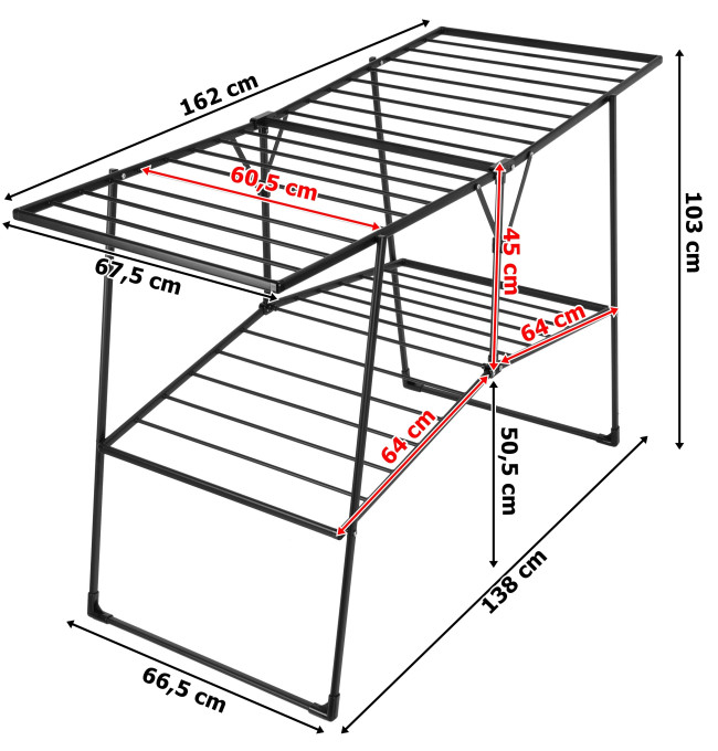 Stojací sušák na prádlo ROSITA černý