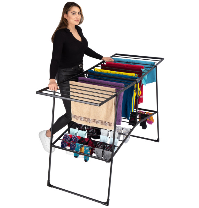 Stojací sušák na prádlo ROSITA černý