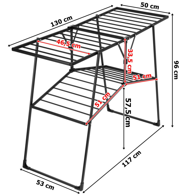 Stojací sušák na prádlo SUZANA černý