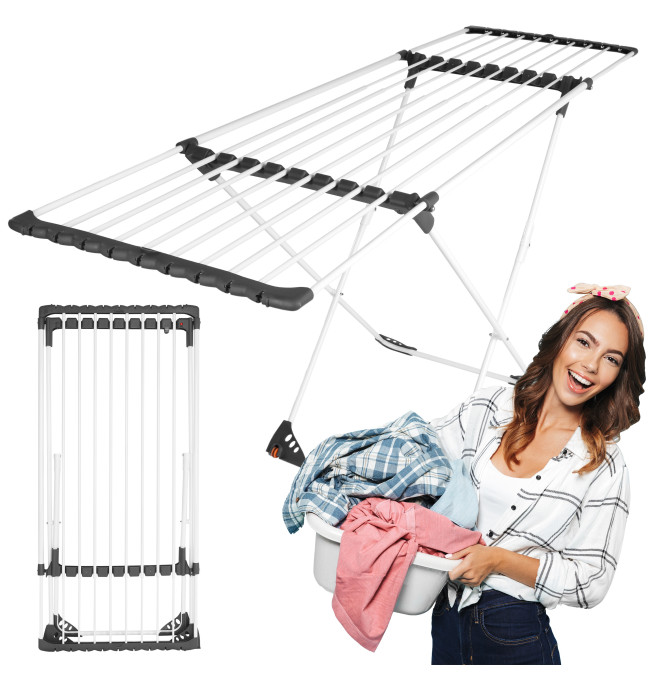 Stojací sušák na prádlo MOJAVE bílý / grafitový