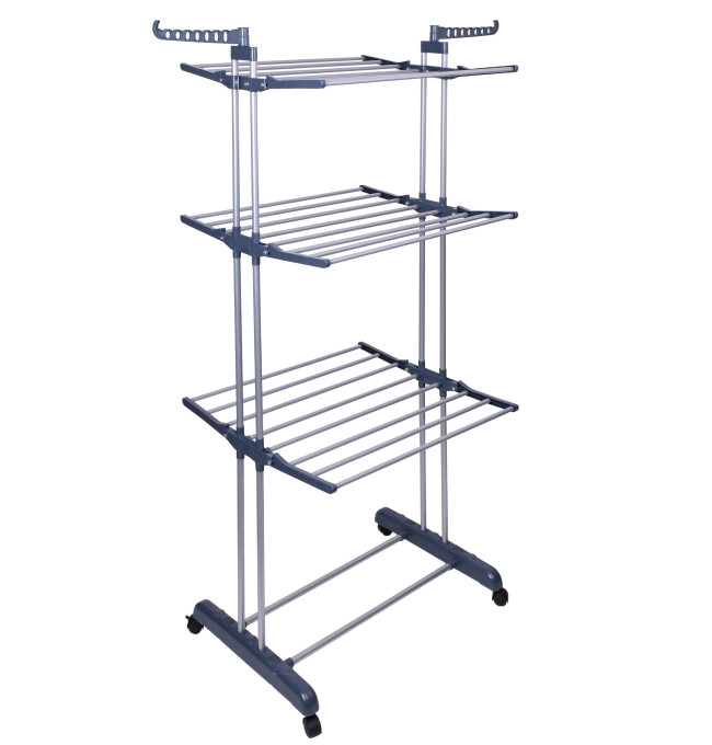 Stojící sušák na prádlo na kolečkách SONORA šedý