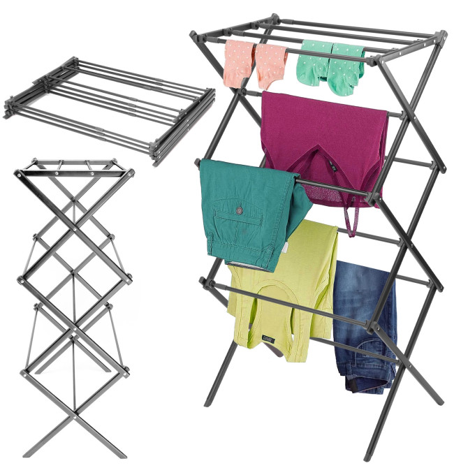 Stojací sušák na prádlo GRENA antracitový