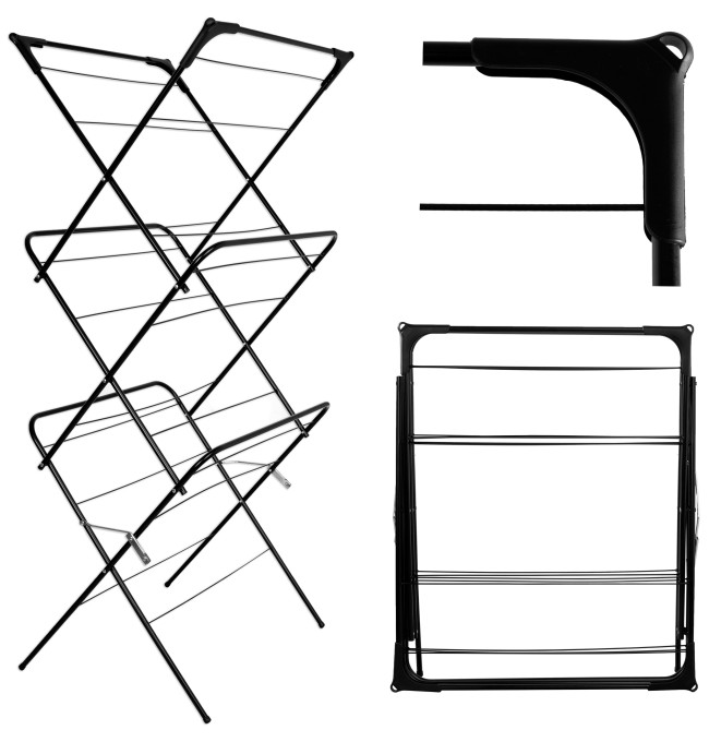 Stojací sušák na prádlo ARAL černý