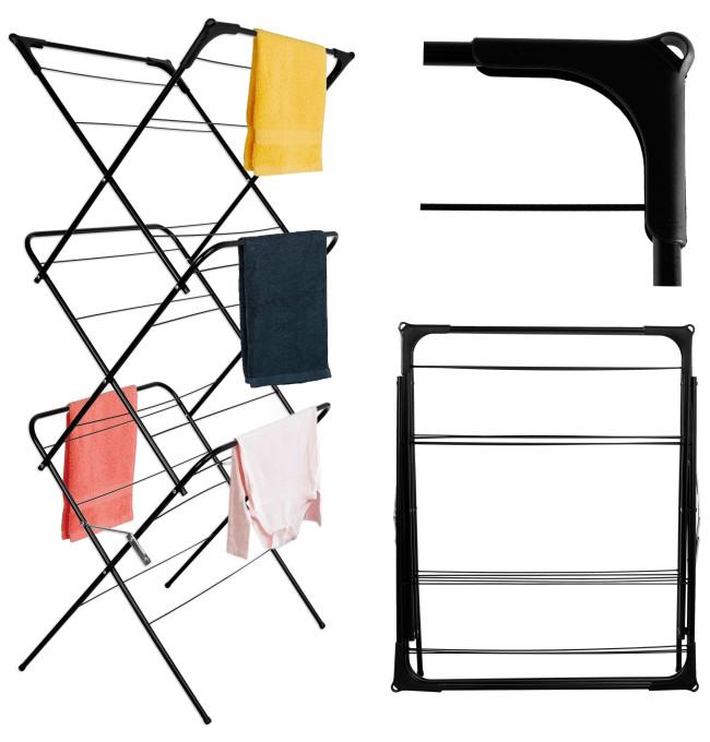 Stojací sušák na prádlo ARAL černý