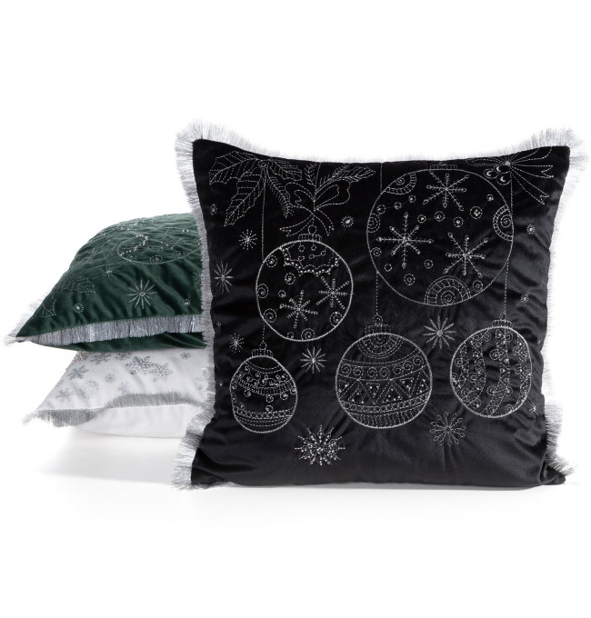 Povlak na polštář CHP 118A černý / stříbrný