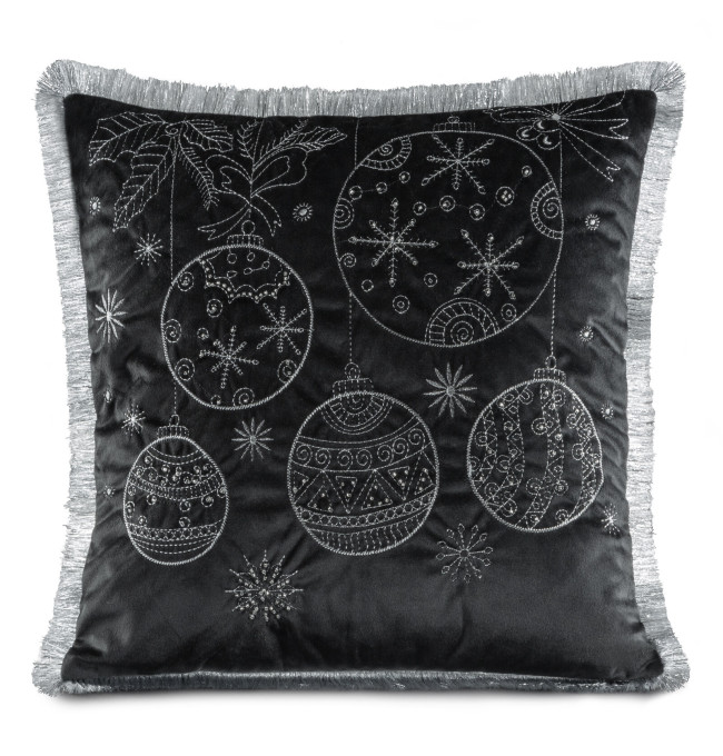 Povlak na polštář CHP 118A černý / stříbrný