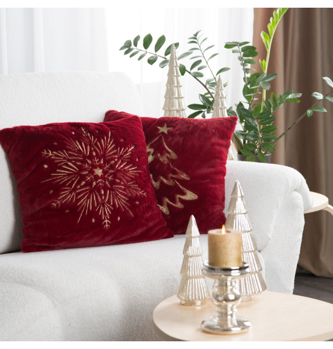 Povlak na polštář CHRISTMAS 119 B tmavě zelený / šampaňský