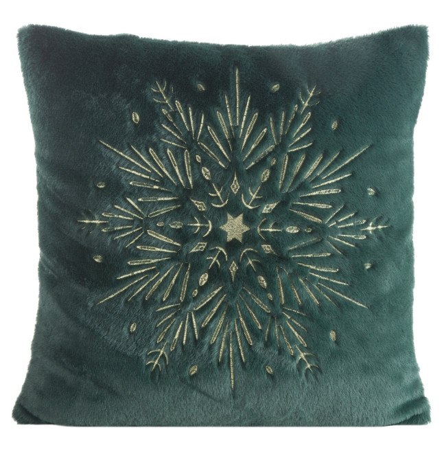 Povlak na polštář CHRISTMAS 119 B tmavě zelený / šampaňský