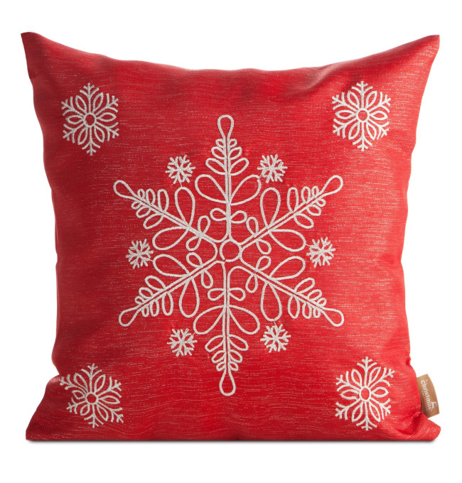 Povlak na polštář CHRISTMAS 158 červený / stříbrný