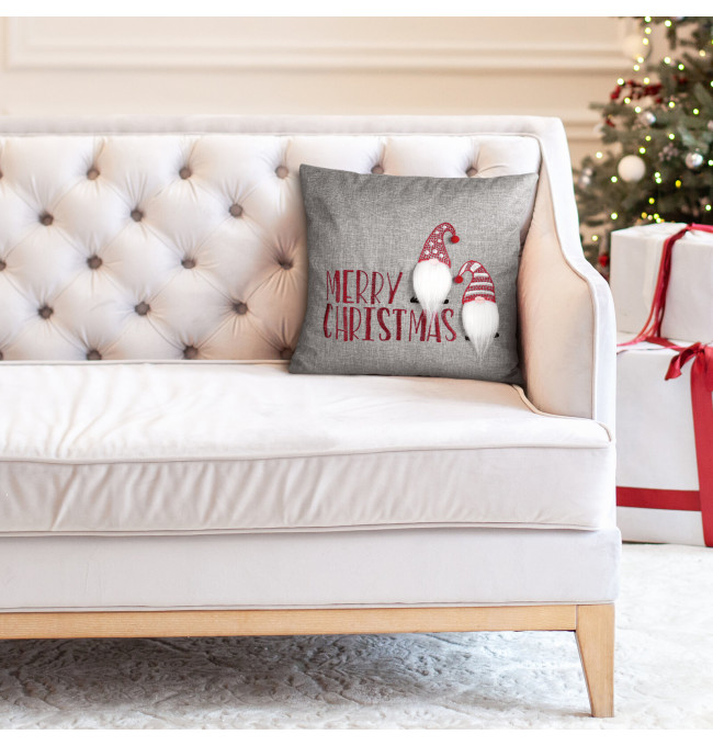 Povlak na polštář CHRISTMAS 163 červený / stříbrný