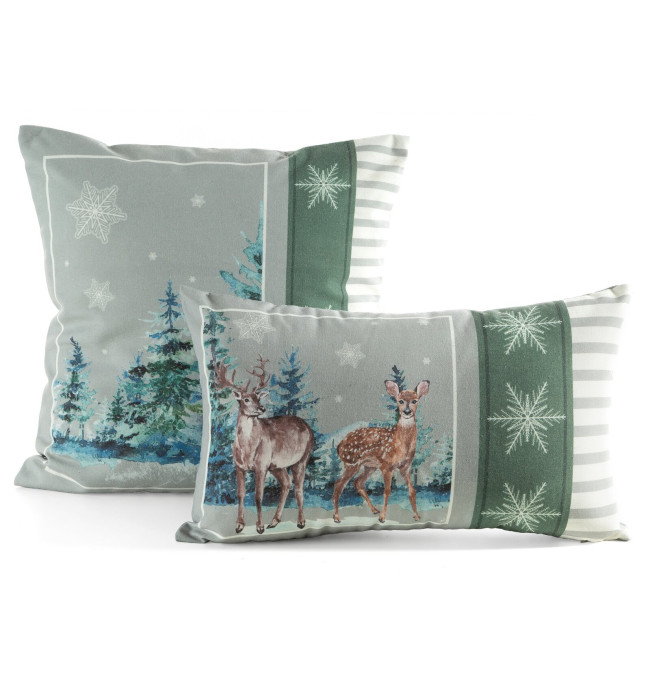 Povlak na polštář CHP 1 zelený / stříbrný