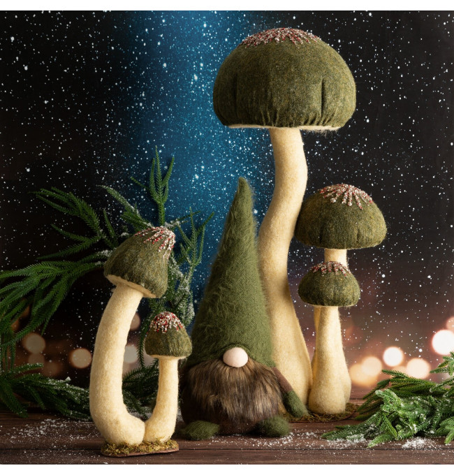 Vánoční dekorace CHRISTMAS 221 krémová / zelená (2ks)