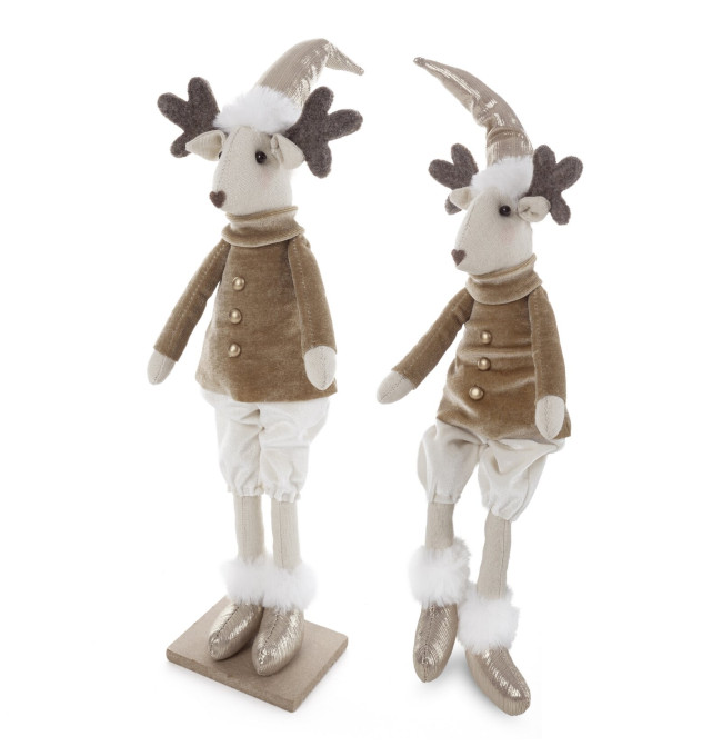 Vánoční dekorace CHRISTMAS 228 krémová / šampaňský (2ks)