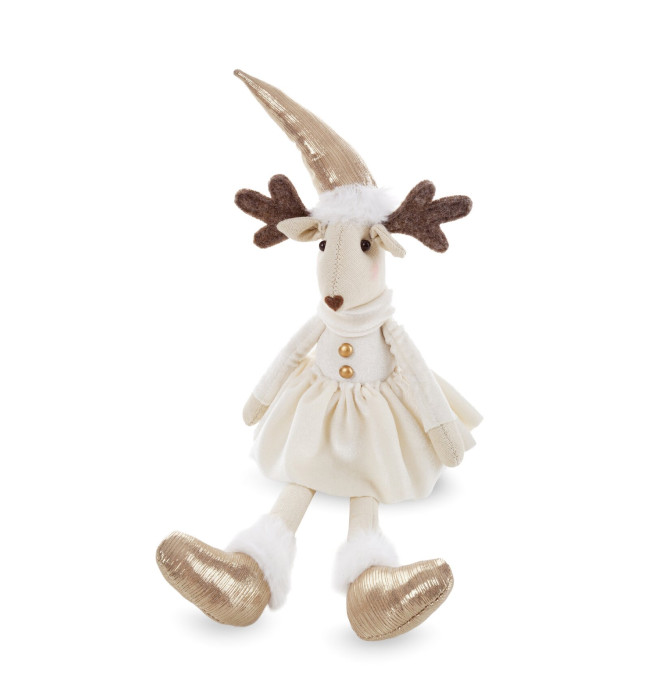 Vánoční dekorace CHRISTMAS 231 krémová / šampaňský (2ks)