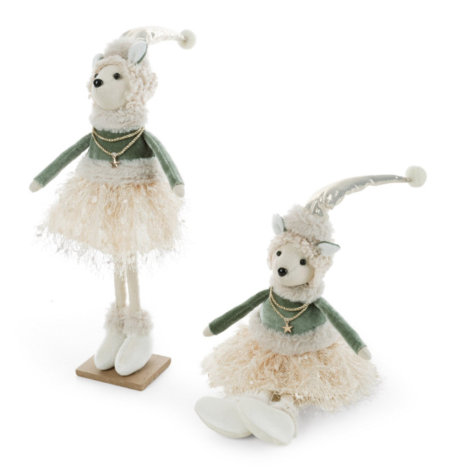 Vánoční dekorace CHRISTMAS 246 krémová / mátová (2ks)