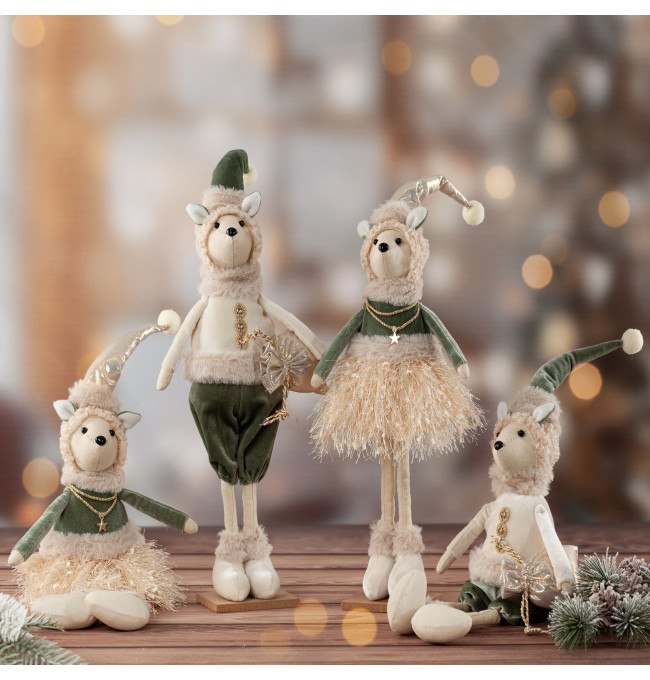 Vánoční dekorace CHRISTMAS 246 krémová / mátová (2ks)