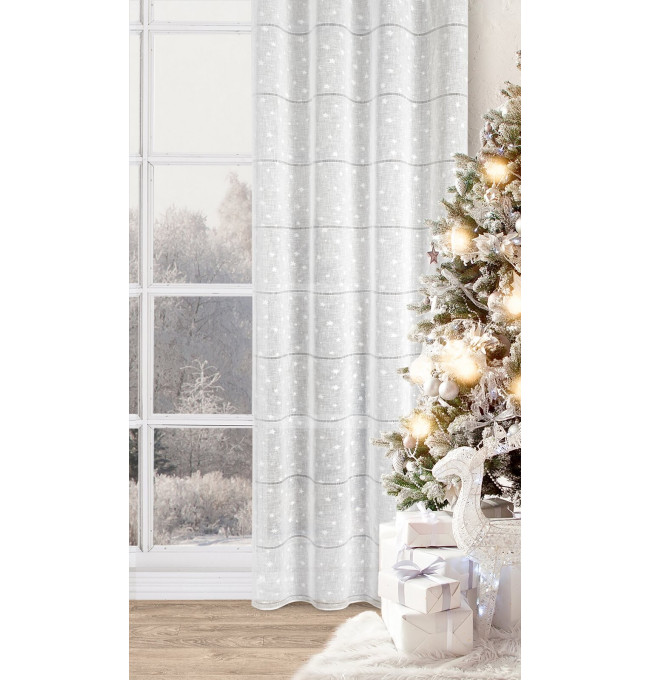 Hotová záclona NADINE s vánočním vzorem - na průchodkách