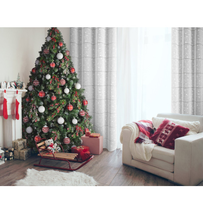 Hotová záclona NADINE s vánočním vzorem - na průchodkách