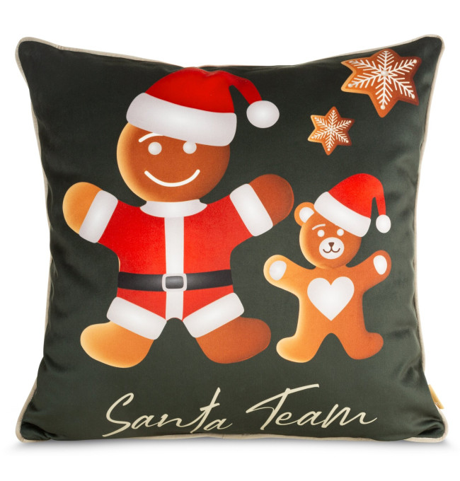 Povlak na polštář GINGER 03 zelená / červená