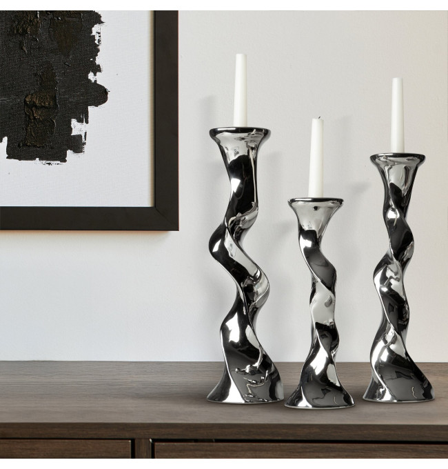 Svícen JOLY3 01 stříbrný (2ks)