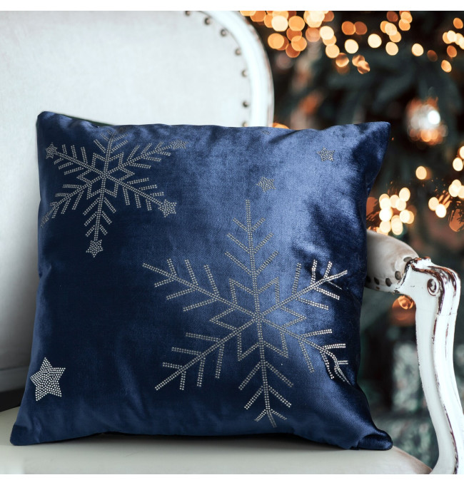 Povlak na polštář CHRISTMAS ROYAL2 granátový / stříbrný