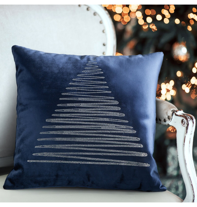 Povlak na polštář CHRISTMAS ROYAL3 granátový / stříbrný