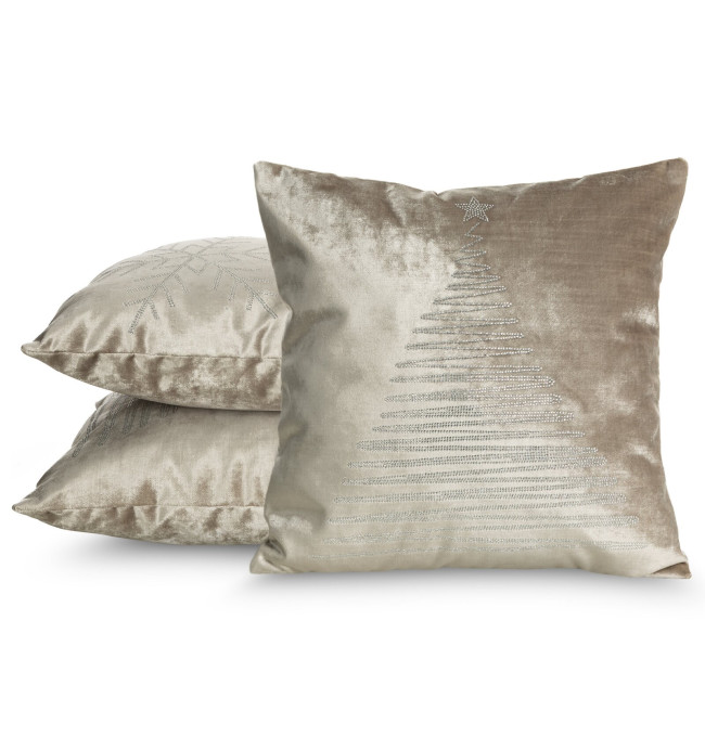 Povlak na polštář CHRISTMAS ROYAL4 béžový / stříbrný