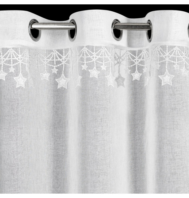 Hotová záclona XMAS bílá - na průchodkách