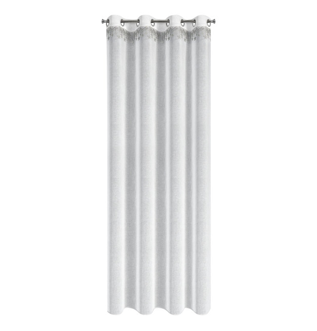 Hotová záclona XMAS bílá / stříbrná - na průchodkách