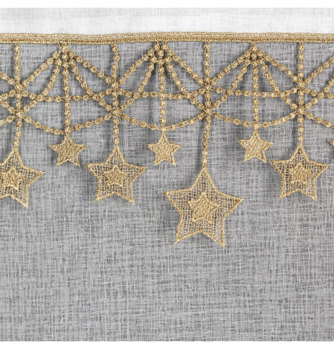 Hotová záclona XMAS bílá / zlatá - na průchodkách