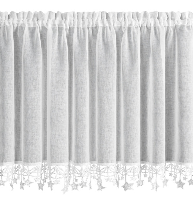 Hotová záclona XMAS bílá - s tunelem