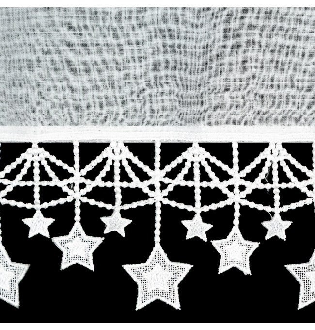 Hotová záclona XMAS bílá - s tunelem