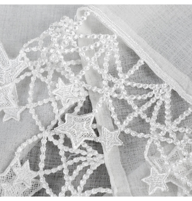 Hotová záclona XMAS bílá - s tunelem