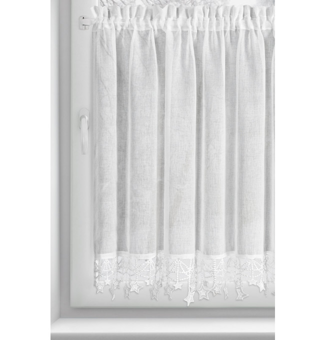 Hotová záclona XMAS bílá - s tunelem