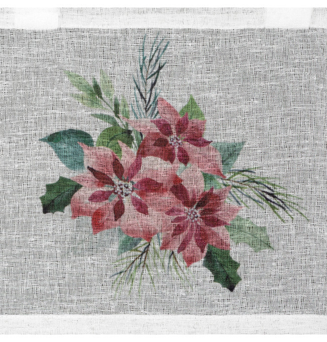 Hotová záclona XMAS s vánoční růží - na průchodkách