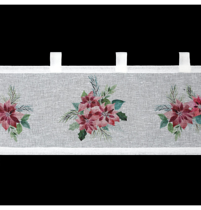 Hotová záclona XMAS s vánoční růží - na průchodkách