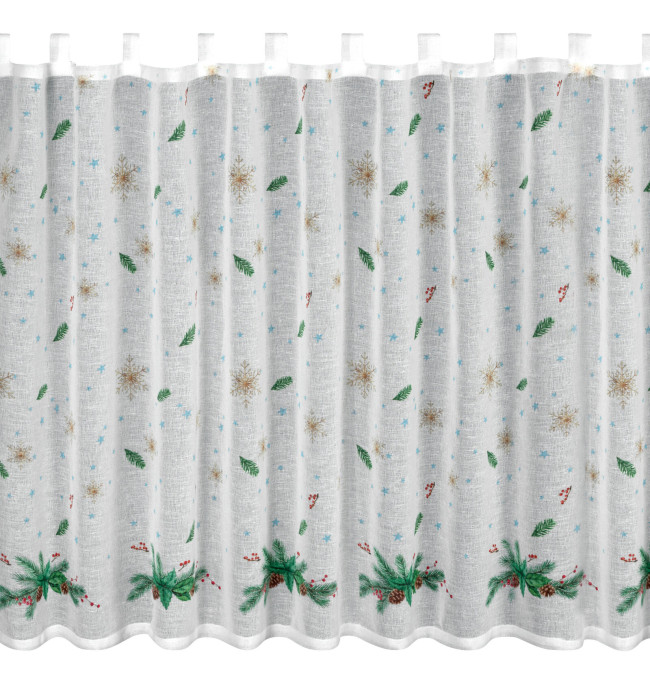 Hotová záclona XMAS s vánočním vzorem - na průchodkách