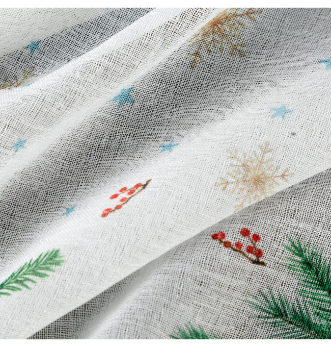 Hotová záclona XMAS s vánočním vzorem - na průchodkách