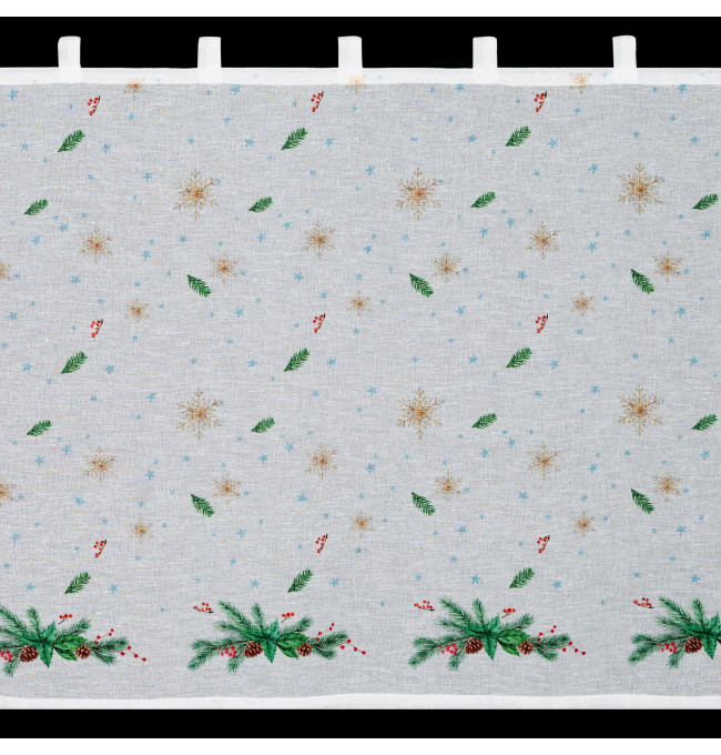 Hotová záclona XMAS s vánočním vzorem - na průchodkách