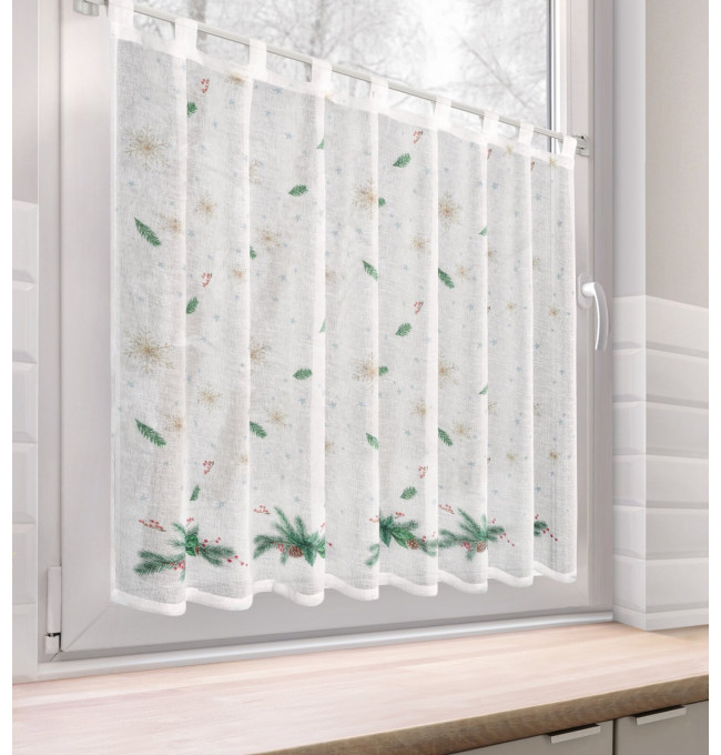 Hotová záclona XMAS s vánočním vzorem - na průchodkách