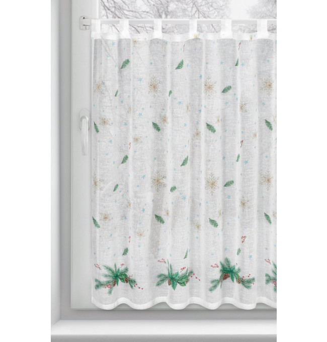 Hotová záclona XMAS s vánočním vzorem - na průchodkách